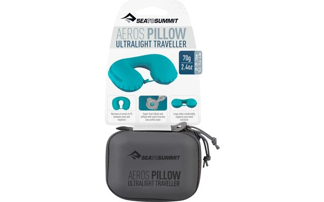 Sea To Summit Aeros Ultralight Pillow Traveller Nackenkissen, Blau 39x11x29cm 3 Sea To Summit Aeros Ultralight Pillow Traveller Nackenkissen, Blau 39x11x29cm