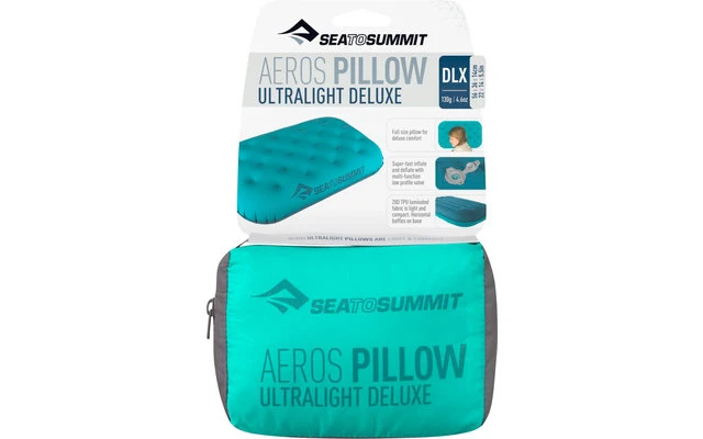 Sea To Summit Aeros Ultralight Pillow Deluxe Reisekissen, Blau 56x36x14cm 8 Sea To Summit Aeros Ultralight Pillow Deluxe Reisekissen, Blau 56x36x14cm – Bild 6