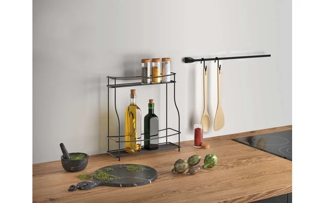 Metaltex Balsamico LAVA Gewürzregal 2 Etagen Schwarz 4 Metaltex Balsamico LAVA Gewürzregal 2 Etagen Schwarz – Bild 2